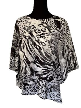 Joseph Ribkoff Asymmetrical Animal Print Mob Wife Designer Capsule Wardrobe